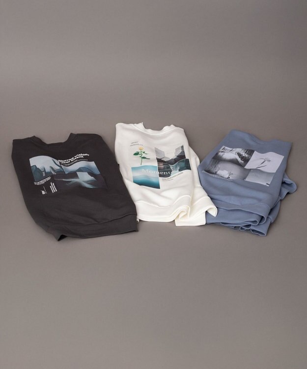 WEGO 【ユニセックス着用ITEM】アクセ付きフォトグラフィックプルオーバー サックス