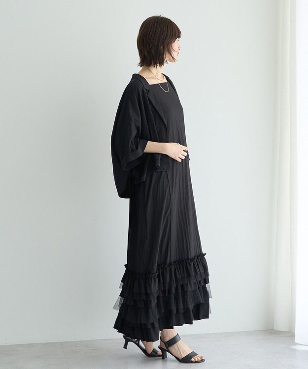 YECCA VECCA ラッフルキャミワンピース Camel