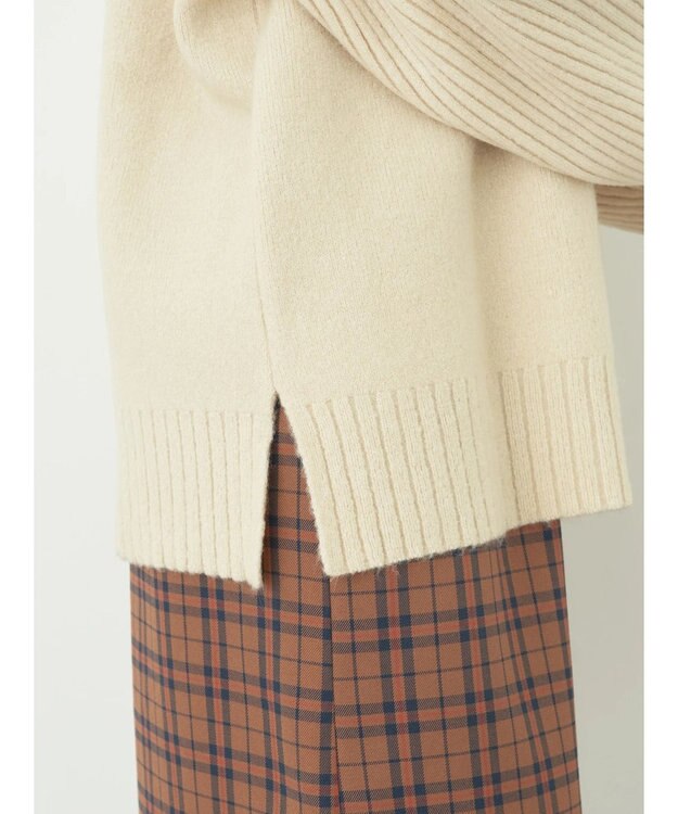 earth music&ecology 袖ボタンニットプルオーバー Ecru