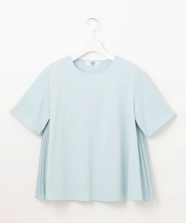 J.PRESS LADIES S 【洗える】コットンスムース バック プリーツ カットソー アクアグリーン系