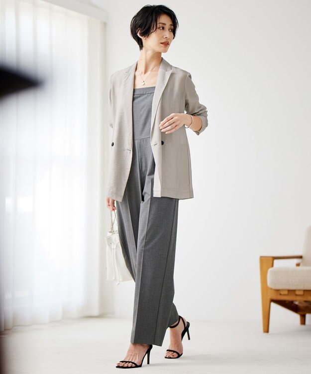 ICB 【洗える】リヨセルナイロンワッシャー ジャケット トープ系