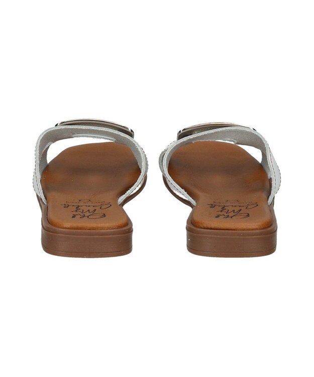 INTER-CHAUSSURES 【Oh my Sandals】メタルバックルフラットサンダル ホワイト
