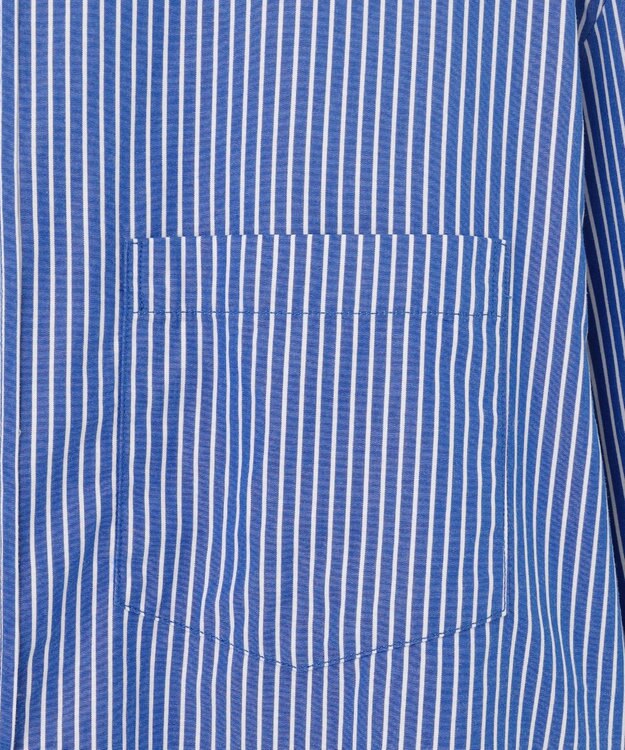 J.PRESS YORK STREET 【UNISEX】ストライプ バンドカラーシャツ ブルー系1