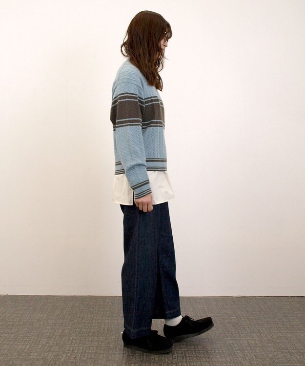 J.PRESS YORK STREET 【WOMEN】ラインハイゲージニット サックスブルー系1