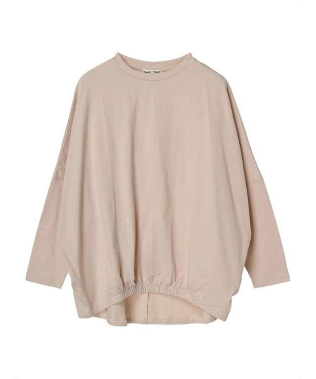 CRAFT STANDARD BOUTIQUE シルケット天竺　フロントギャザーＢＩＧ　Ｔｅｅ　Ｌ／Ｓ Gray Beige