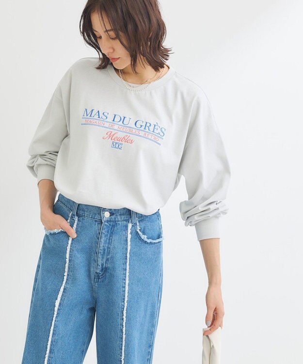 Green Parks 刺繍ロゴクロップドＴシャツ Gray