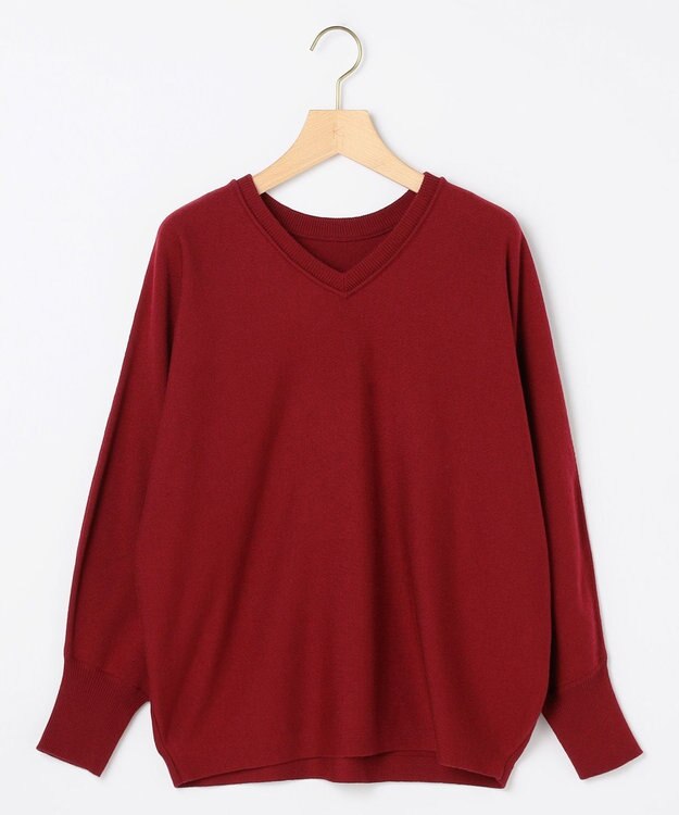 組曲 S 【前後着用可】ニューシックニットＶネック プルオーバー レッド系