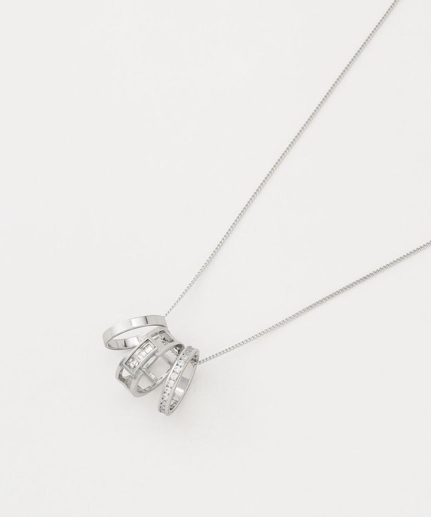 ANY SIS スリーリング ネックレス シルバー