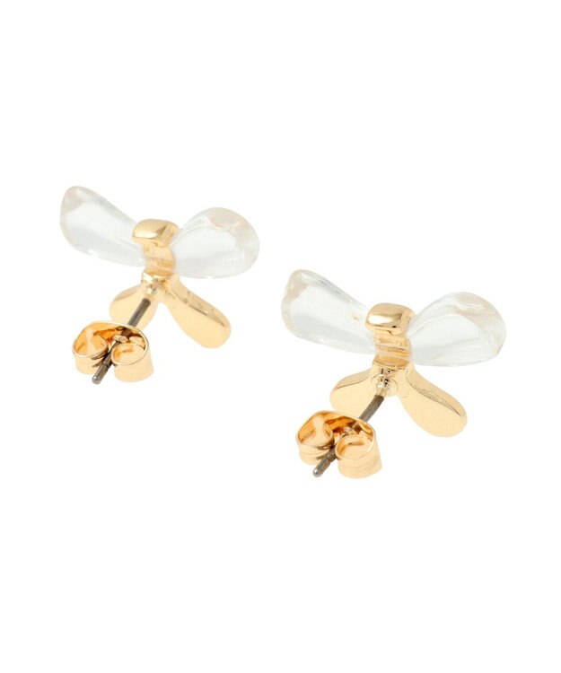 AMERICAN HOLIC クリアメタルリボンピアス Gold