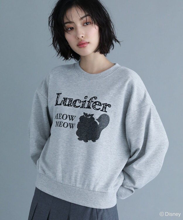 Green Parks Lucifer/ルシファー/レース英字ロゴスウェット Gray Mixture