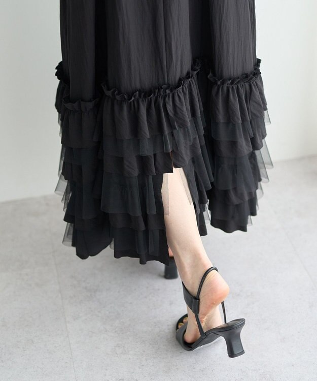 YECCA VECCA ラッフルキャミワンピース Camel