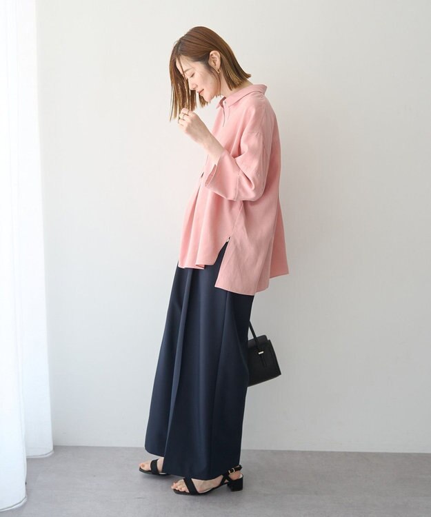 YECCA VECCA バルーン袖スキッパーシャツ Pink