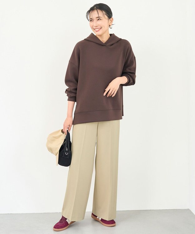 UNFILO BEAUTY FORM JERSEY サイドZIP フーディ 【WEB限定】ブラウン