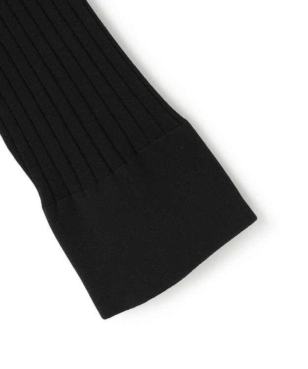 ICB 【洗える】シルクヴィスコースハイゲージ ジップアップカーディガン ブラック系