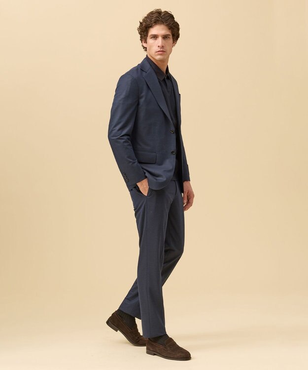 J.PRESS MEN 夏に嬉しい6つの高機能【セットアップ対応】【J.PRESS-POOL WOOL】ジャージーセットアップ ジャケット ネイビー系9