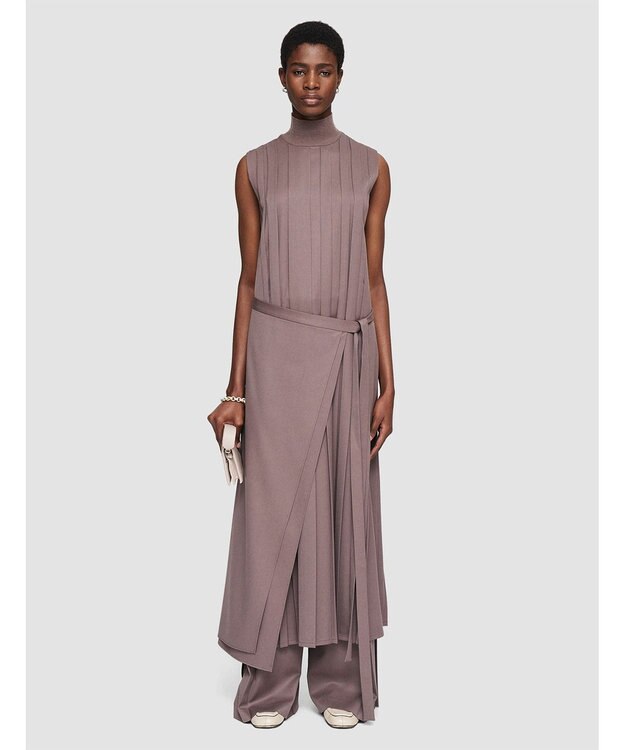 JOSEPH ジョゼフプリッセ　ラップスカートドレス Carob