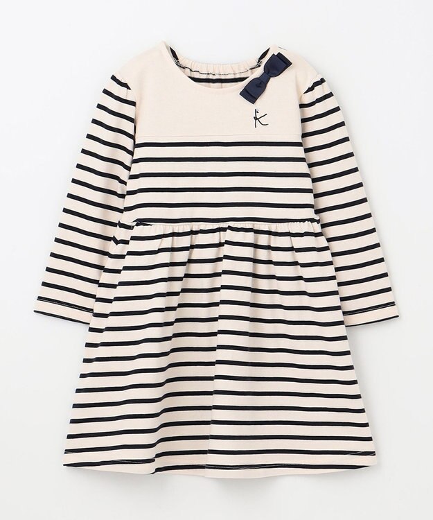 組曲 KIDS 【110-140㎝】ボーダー ワンピース ネイビー系1