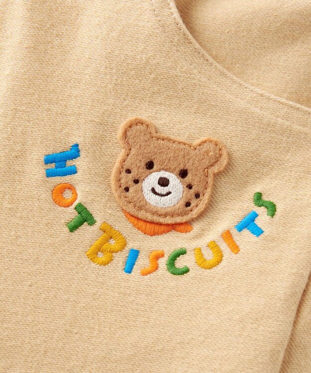 MIKI HOUSE HOT BISCUITS 【80-120cm】 パステルロゴ ストレッチパンツ ベージュ