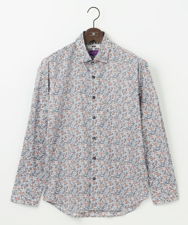 JOSEPH ABBOUD 【洗える】リバティプリント シャツ アイボリー系5