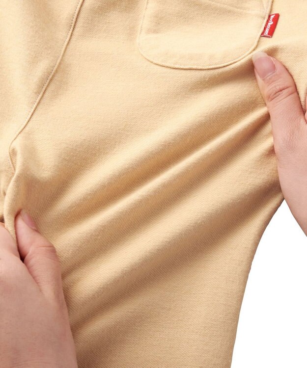 MIKI HOUSE HOT BISCUITS 【80-120cm】 パステルロゴ ストレッチパンツ ベージュ