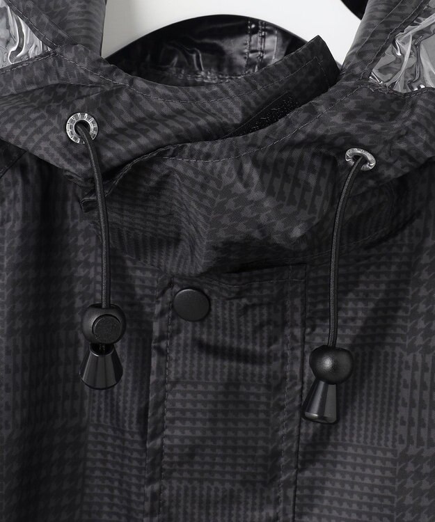 MOONBAT FLAT PURE レインコート チェック柄 リュック対応 ユニセックス 収納袋付き チャコールグレー