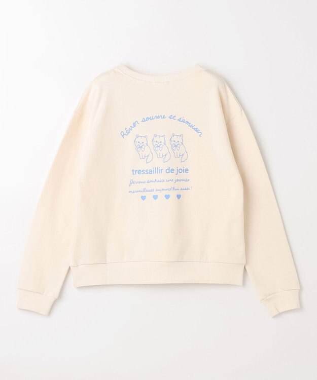 ANY KIDS アニマル バックプリントトレーナー エクリュ×ネコ