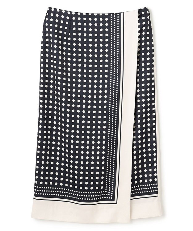 BEIGE， GADE / モノトーンドット柄ラップ風スカート Navy Mix