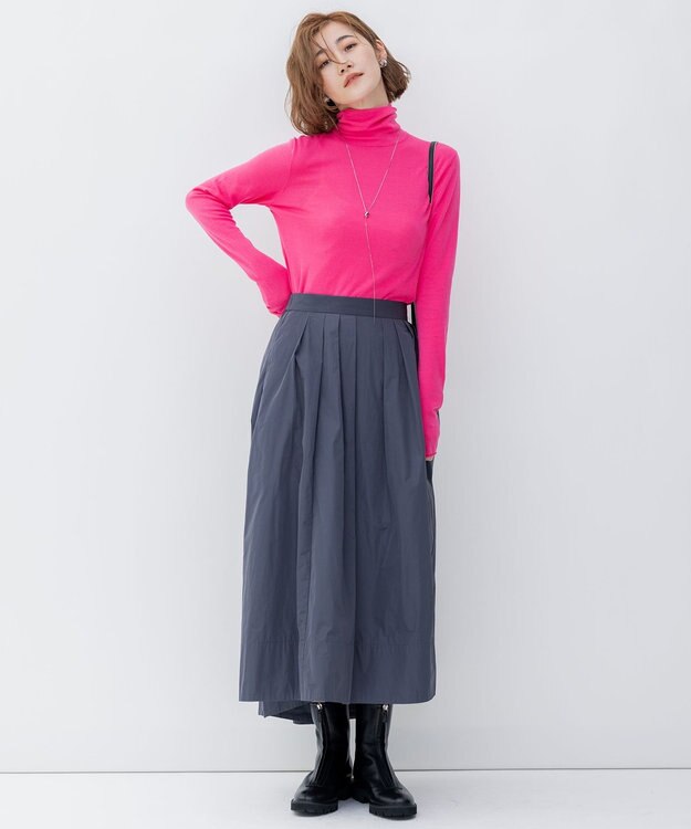 23区 L 【洗える】ライトメモリーウェザー フレアスカート グレー系