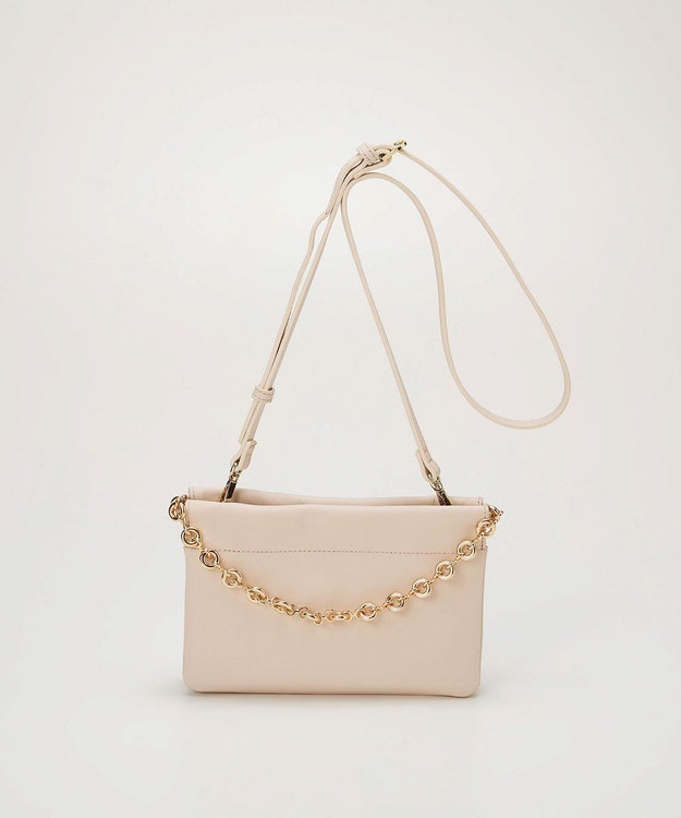TOPKAPI 【TREASURE TOPKAPI】スムース レザー チェーン付き スワローマチ ミニ ショルダー バッグ ライトベージュ