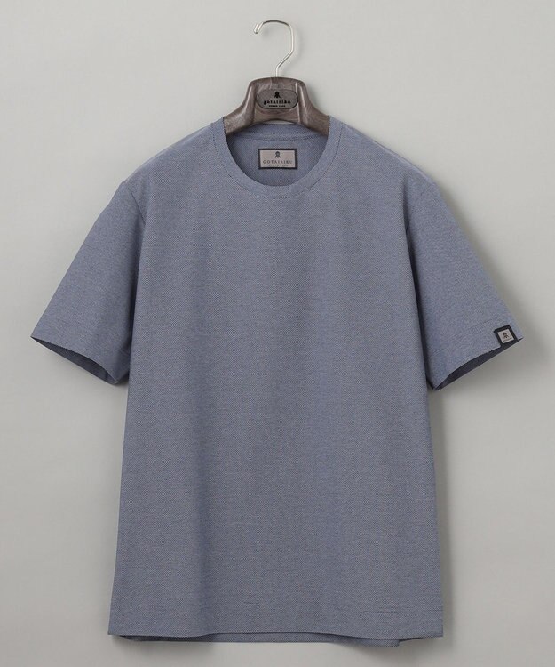GOTAIRIKU 仕事で着られるTシャツ【サラサラ/よれにくい/透けにくい】キレイめ 鹿の子 ビズTシャツ ダルブルー系