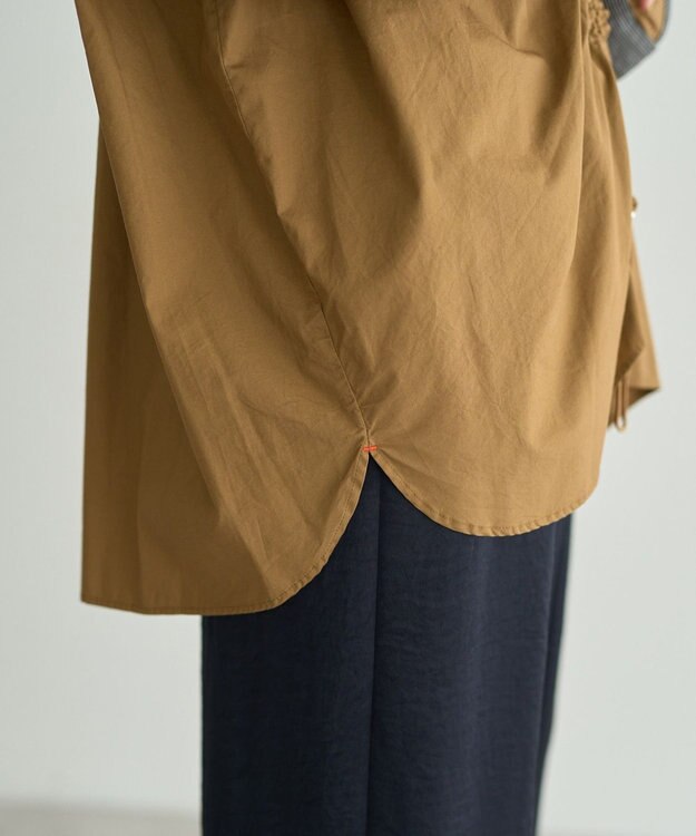 YECCA VECCA ドロストデザインギャザーシャツ Camel