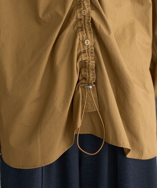 YECCA VECCA ドロストデザインギャザーシャツ Camel