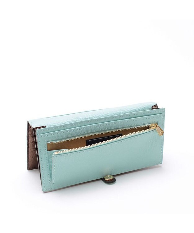 A.D.M.J. 【牛革】イタリアンレザークラックメタルロングウォレット ブロンズ