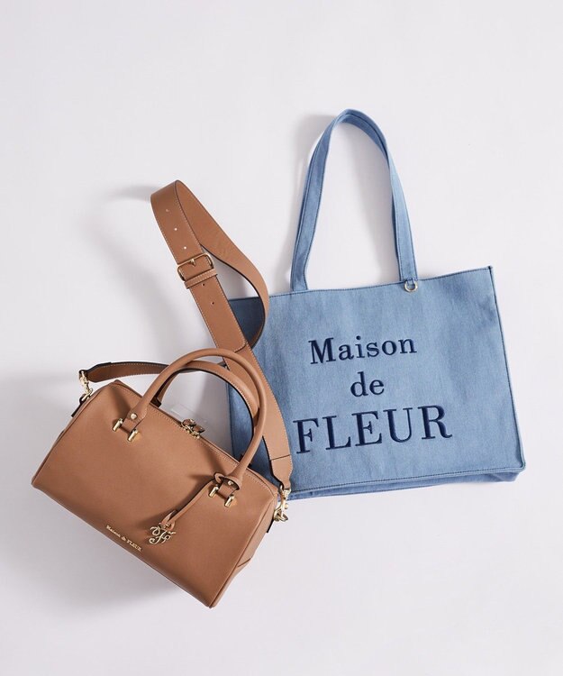 Maison de FLEUR マットワイドボストンバッグ Light Brown