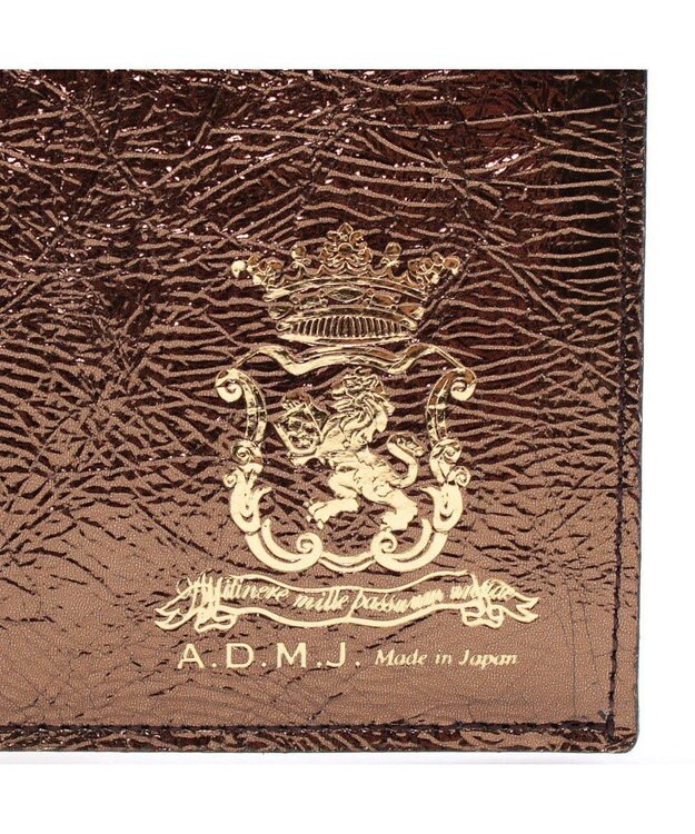A.D.M.J. 【牛革】イタリアンレザークラックメタルロングウォレット ブロンズ
