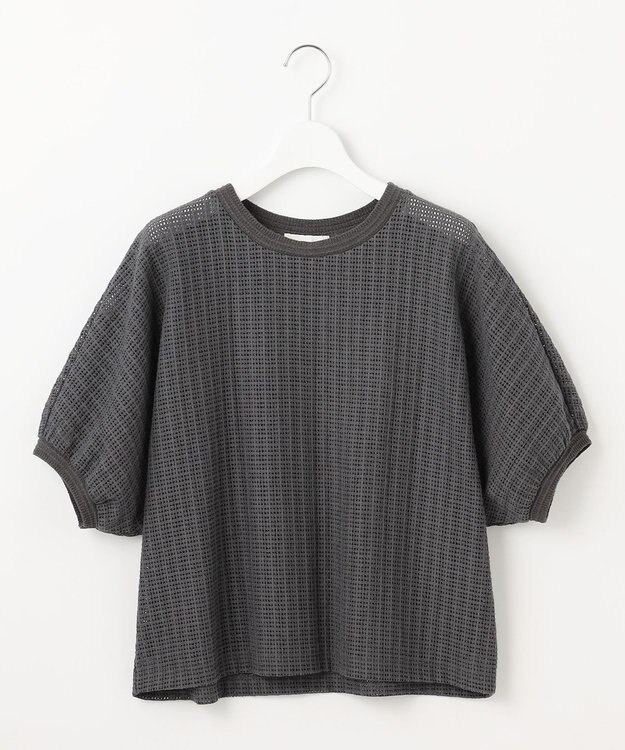 自由区 【カタログ掲載・洗える】チェックジャカード カットソー チャコール