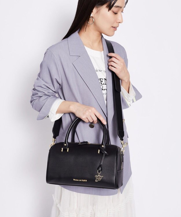 Maison de FLEUR マットワイドボストンバッグ Black