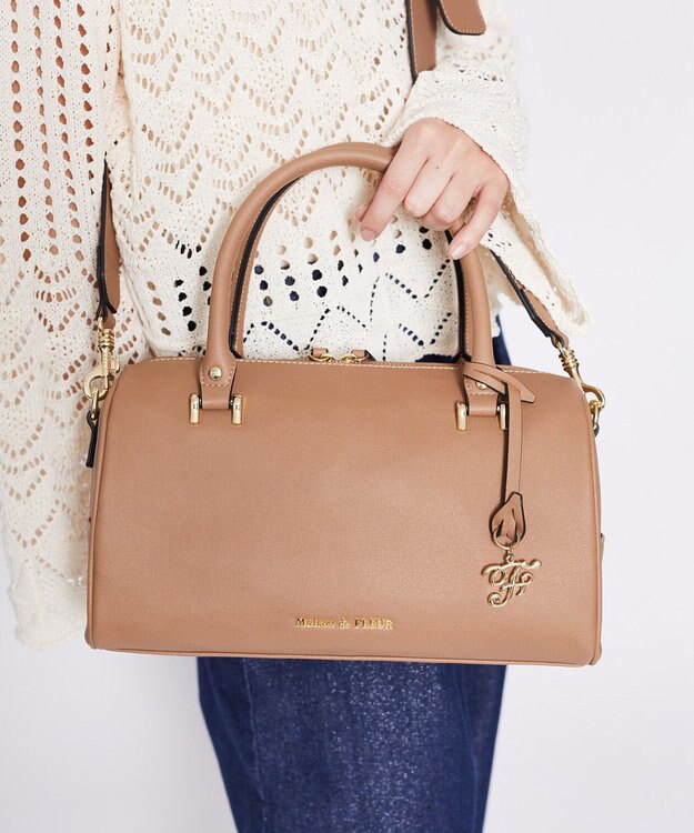 Maison de FLEUR マットワイドボストンバッグ Light Brown