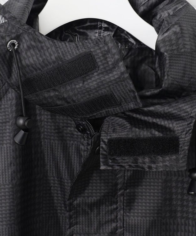 MOONBAT FLAT PURE レインコート チェック柄 リュック対応 ユニセックス 収納袋付き チャコールグレー