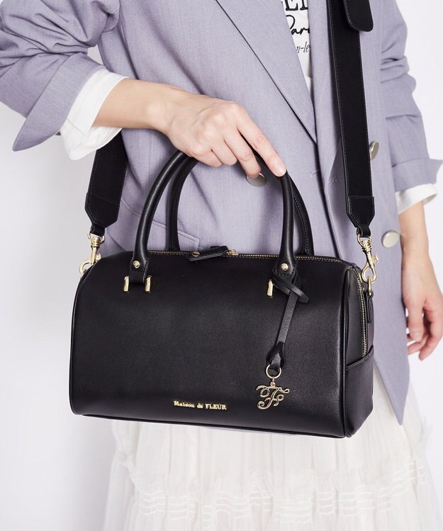 Maison de FLEUR マットワイドボストンバッグ Black