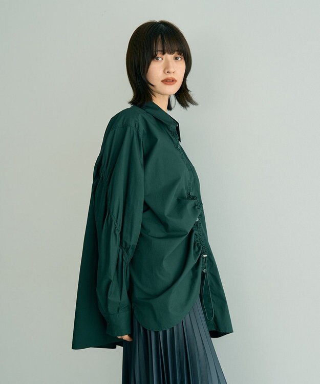 YECCA VECCA ドロストデザインギャザーシャツ Camel