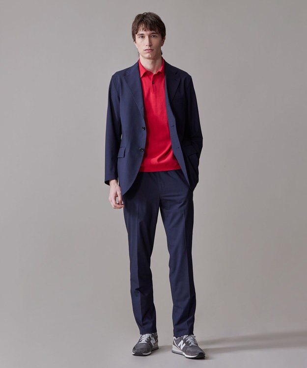 J.PRESS MEN 機能×縫製₌快適な着心地 「高見え」ニットポロ【接触冷感 / 洗える】ホールガーメントニット ポロシャツ レッド系