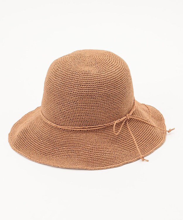 ANY ラフィア風ペーパーハット ブラウン