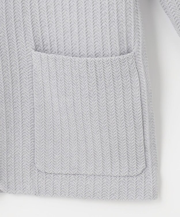 JOSEPH ABBOUD 【キングサイズ・洗える】JOE COTTON使用 ニットジャケット ライトグレー系