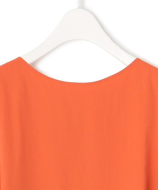 ICB L 【洗える】RENUソフトタイプライター ノースリーブワンピース テラコッタ×ネイビー系