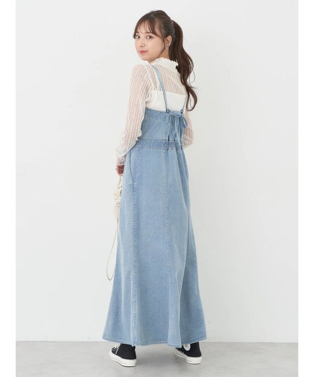 earth music&ecology ボタンキャミデニムワンピース Light Indigo