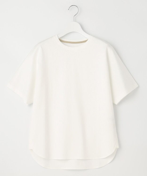 自由区 【XSサイズ～/洗える】ハイカウント半袖 Tシャツ アイボリー系