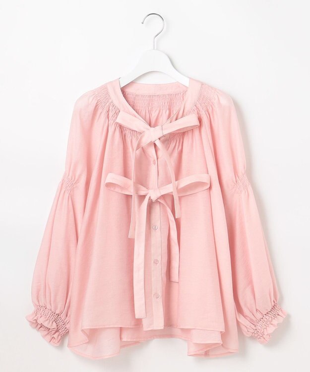 Feroux ダブルリボンシアー ブラウス ピンク系
