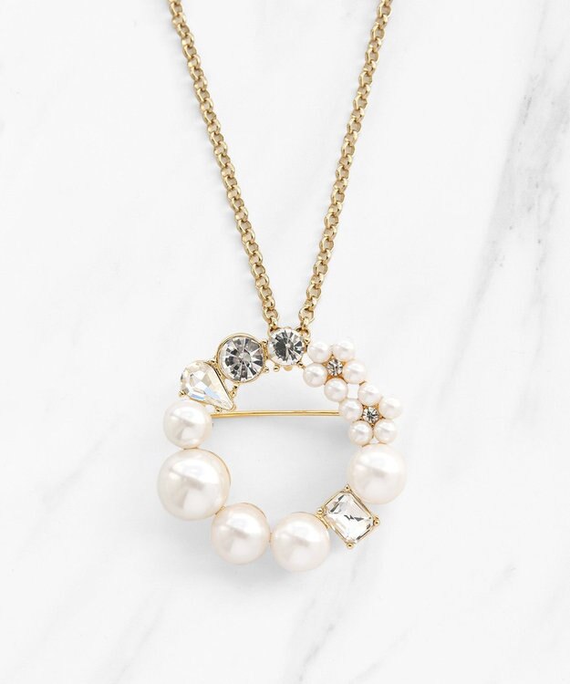 TOCCA PEARL INNOCENCE 2WAY BROOCH NECKLACE ブローチネックレス ゴールド系
