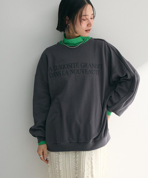 Green Parks 袖パイピングロゴチュニック Gray